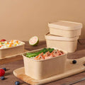 Kraft Paper Lunch Boxes with Lids - 750ml, Pack of 50 - view 5