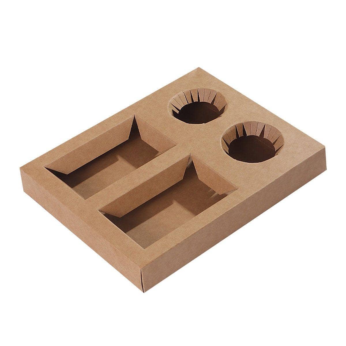 Kraft Paper Meal Boxes for Hamburgers and Snacks - Double Bottom, Pack of 25