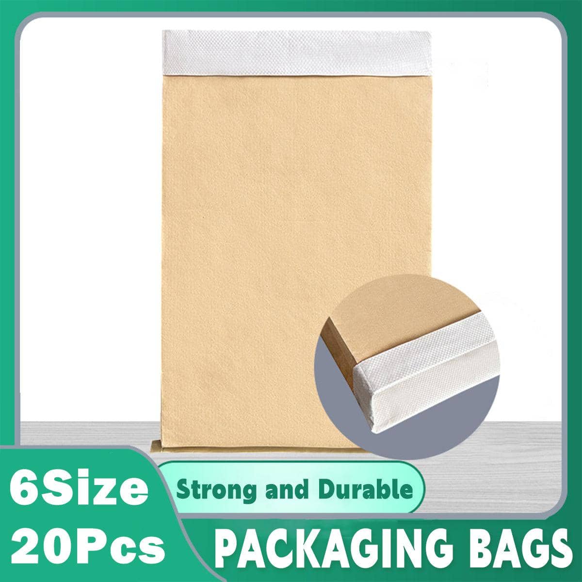 Kraft Paper Plastic Composite Packing Bags, Pack of 20 - 46 x 65 cm - view 2