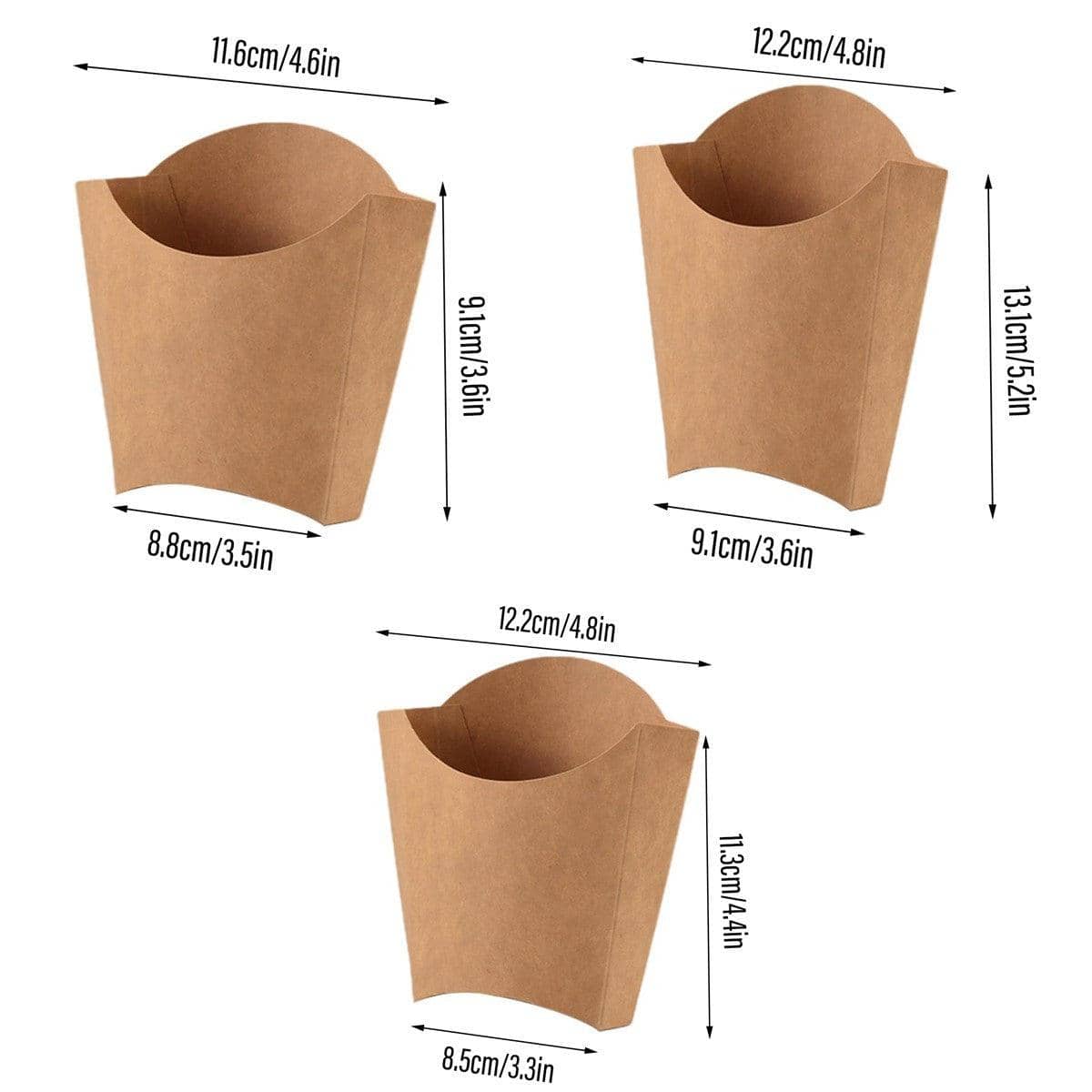 Kraft Paper Popcorn Boxes, Pack of 100 - 12.2 x 11.3 cm - view 4