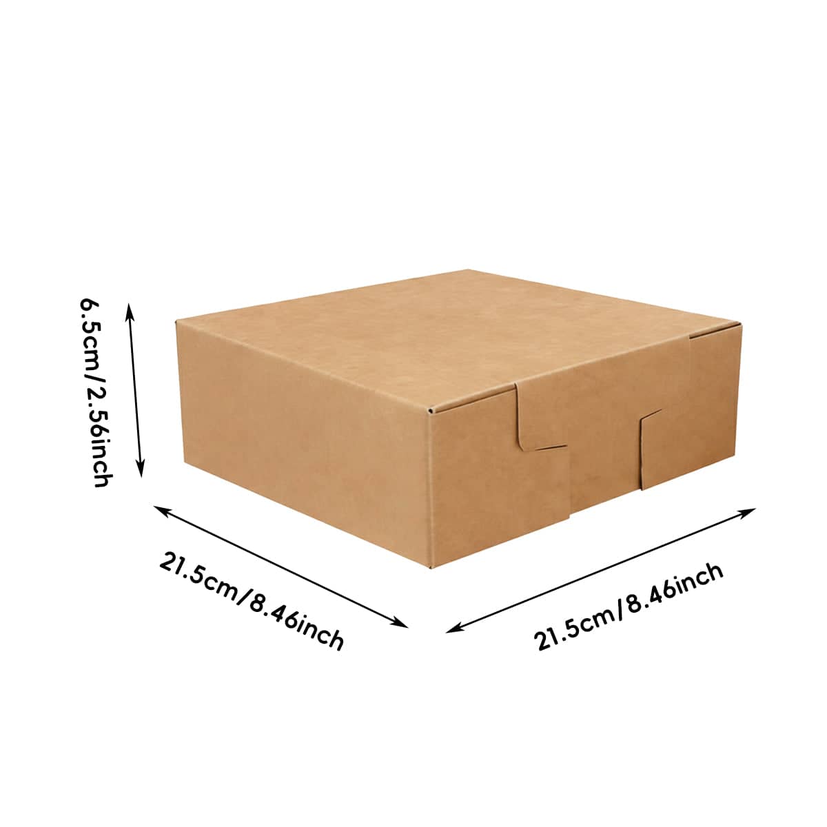 Kraft Paper Takeaway Boxes - 20 Pack, 21.5 x 21.5 x 6.5cm - view 3