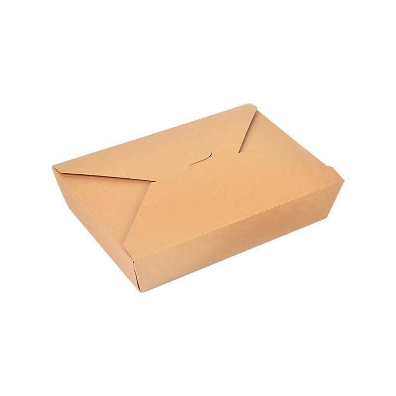 Kraft Paper Takeaway Lunch Box - 1500 ml, 220 x 155 x 48 mm, Pack of 200