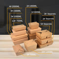 Kraft Paper Takeaway Lunch Box - 1500 ml, 220 x 155 x 48 mm, Pack of 200 - view 4