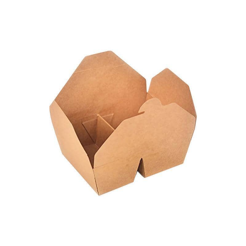 Kraft Paper Takeaway Lunch Box with 2 Compartments - Pack of 200
