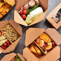 Kraft Paper Takeaway Lunch Box with 2 Compartments - Pack of 200 - view 5