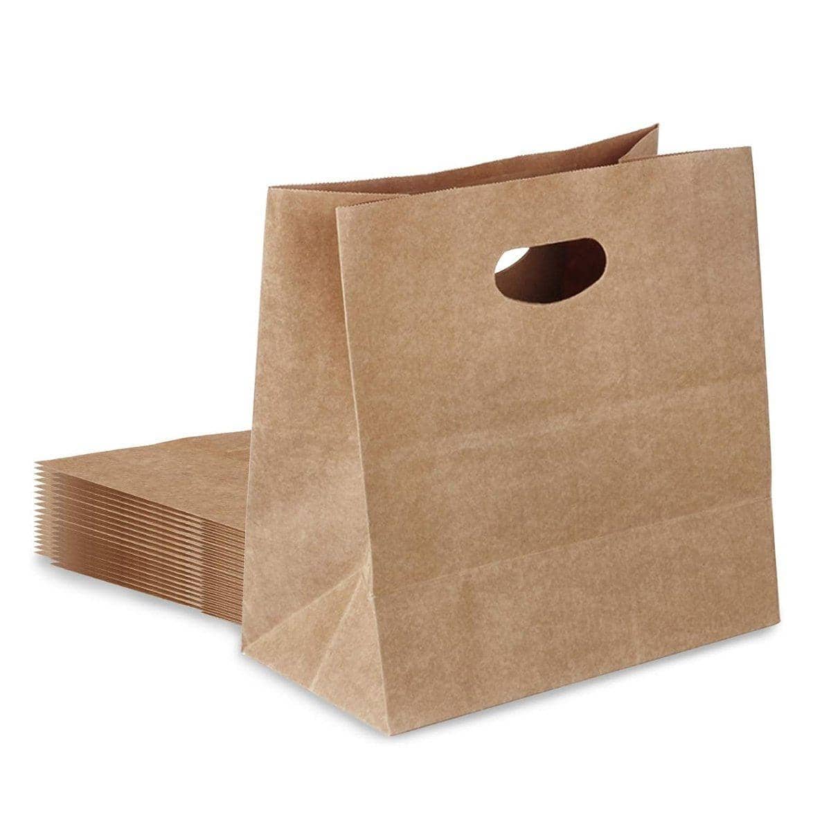Kraft Paper Tote Bags with Die-Cut Handles, Pack of 50 - view 2