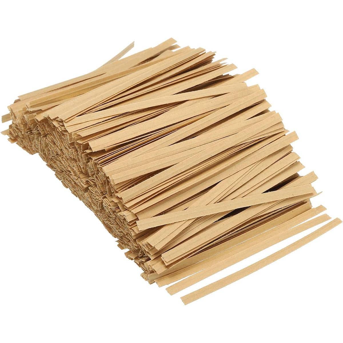 Kraft Paper Twist Ties with Wire Core, Pack of 1000 - Brown, 8cm - view 2