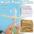 Kraft Paper Twist Ties with Wire Core, Pack of 1000 - Brown, 8cm - view 3