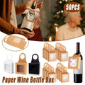 Kraft Paper Window Wine Bottle Gift Boxes - Black, Pack of 50 - view 2