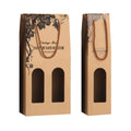 Kraft Paper Wine Gift Bags Brown Single or Double Bottle Carrier, Pack of 10 - Double Bottle - view 3