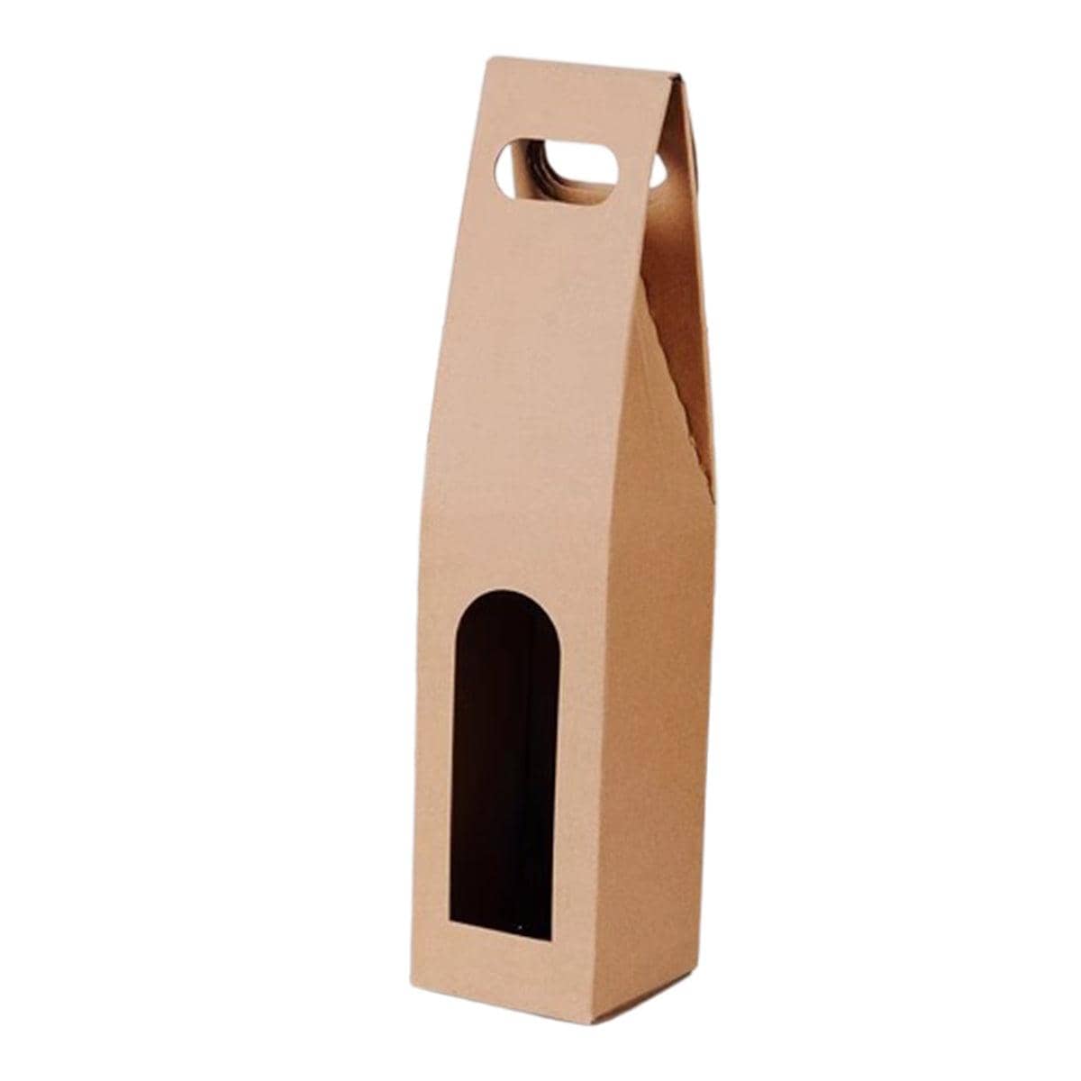 Kraft Paper Wine Gift Boxes, Pack of 30 - Single Bottle