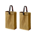 Kraft Paper Wine Tote Bags with Handles, Pack of 2 - Kraft Brown