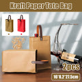 Kraft Paper Wine Tote Bags with Handles, Pack of 2 - Kraft Brown - view 2