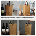 Kraft Paper Wine Tote Bags with Handles, Pack of 2 - Kraft Brown - view 5