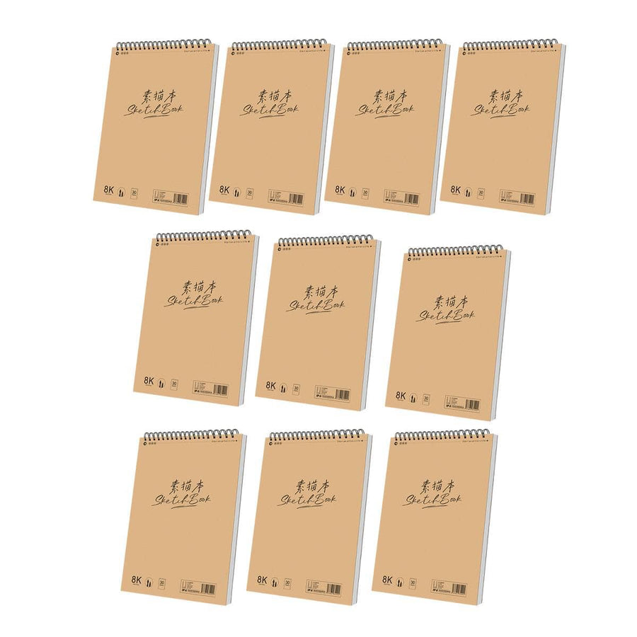 Kraft Top Spiral Sketchbooks, Pack of 10 - 8K (265 x 375 mm)