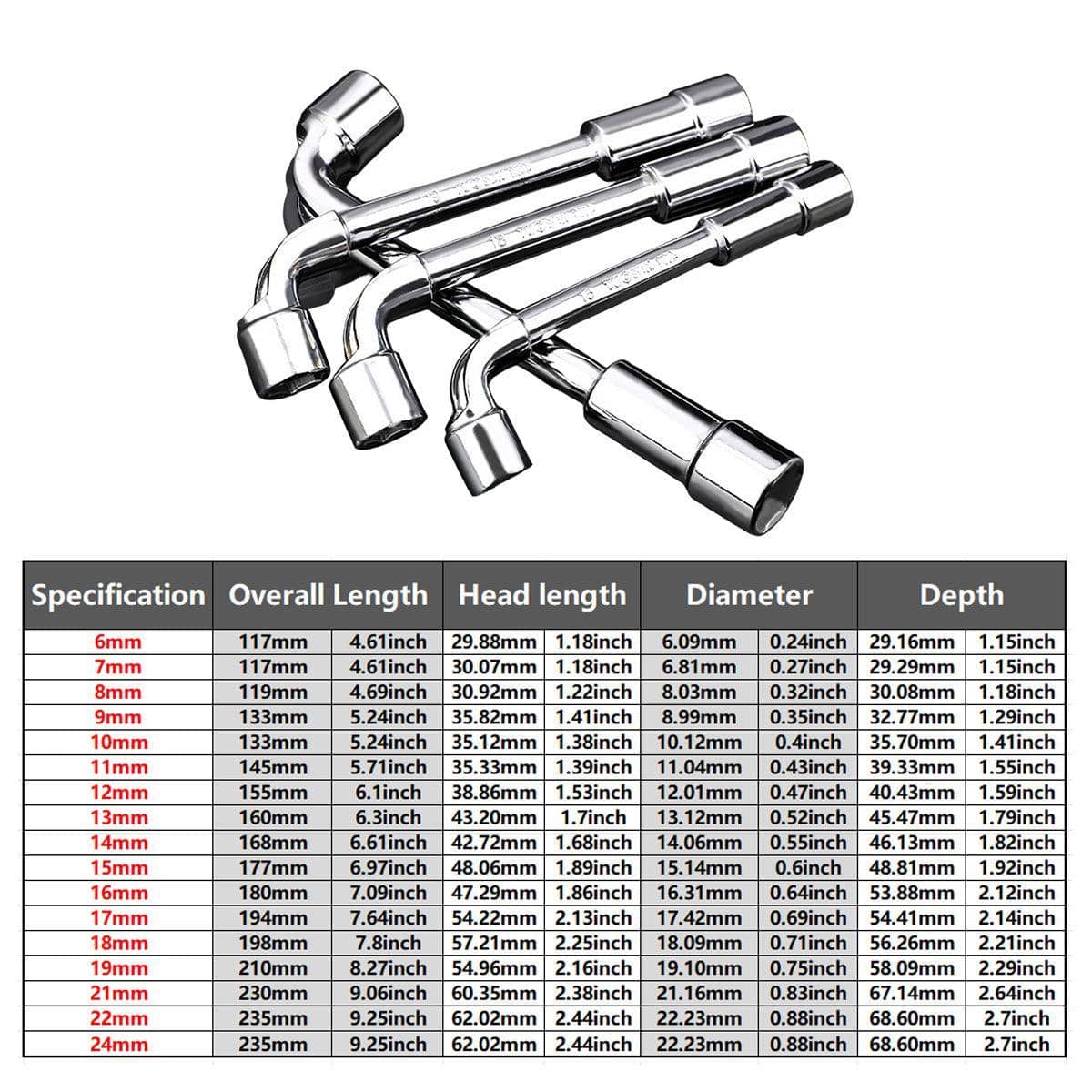 L-Shaped Elbow Socket Wrench - 9mm, 133mm Long - view 4
