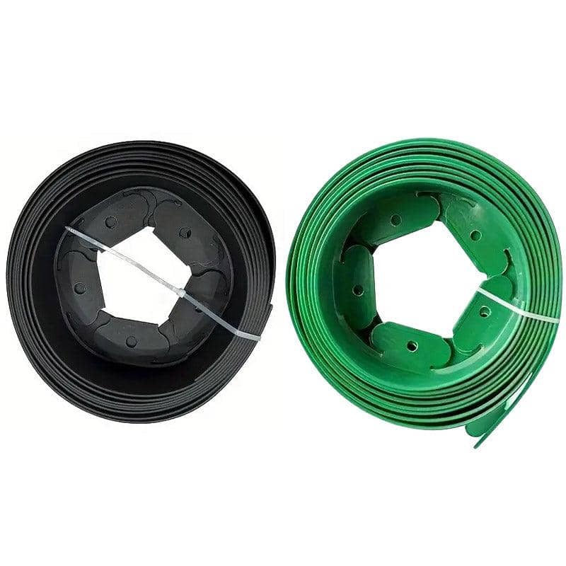 L-Shaped Plastic Garden Edging Border, 5 m with Ground Stakes - Black - view 3