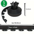 L-Shaped Plastic Garden Edging Border, 5 m with Ground Stakes - Black - view 4