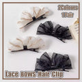 Lace Bow Hair Clips for Women, Pack of 2 - Black - view 2