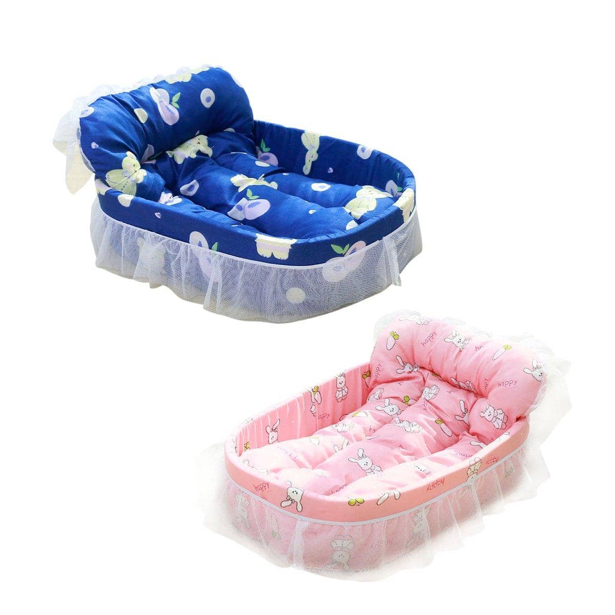 Lace Cat Bed with Removable Cushion - Blue - view 3