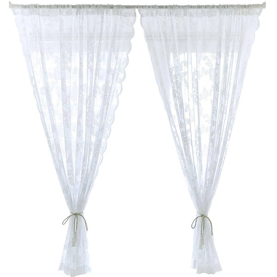 Lace Curtain for Bedroom Window and Door, Privacy Sheer - 145 x 100 cm