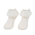 Lace Ruffle Ankle Socks for Girls - Cream, XL (Foot Length 20-22 cm)