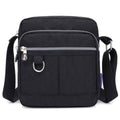 Ladies Nylon Crossbody Shoulder Bag, Lightweight Small Casual Handbag - Black