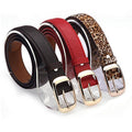 Ladies PU Leather Belt with Gold-Tone Pin Buckle - Leopard Print - view 4