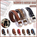 Ladies PU Leather Belt with Gold-Tone Pin Buckle - Navy Blue - view 2