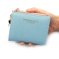 Ladies Short Faux Leather Wallet with Tassel, Card Holder and Coin Pocket - Red - view 5