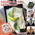 Ladies Silk-Feel Square Scarf, 70 x 70 cm - Orange Horse and Stripe Print - view 2