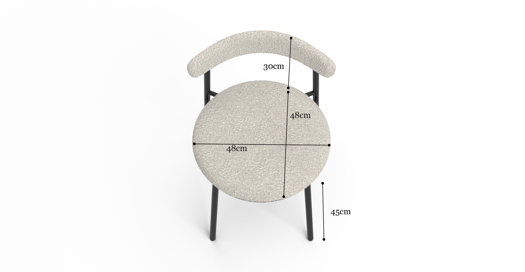 Brosa Lancel Set of 2 Dining Chairs - Light Cream Boucle