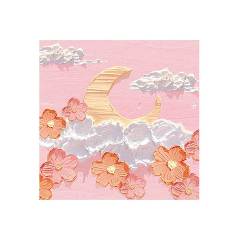 Landscape Oil Painting Sticky Notes, 800 Sheets - Crescent Moon and Blossoms