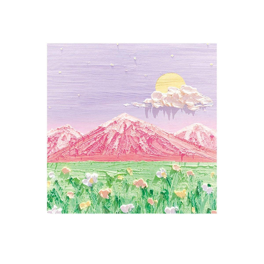Landscape Oil Painting Sticky Notes, 800 Sheets - Lilac Sky and Pink Mountains