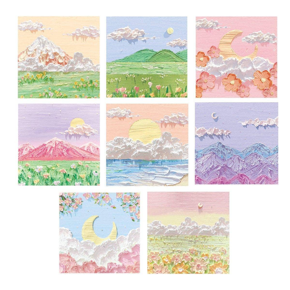 Landscape Oil Painting Sticky Notes, 800 Sheets - Lilac Sky and Pink Mountains - view 3