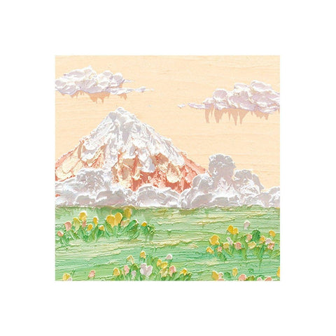 Landscape Oil Painting Sticky Notes, 800 Sheets - Peach Sky Mountain Meadow