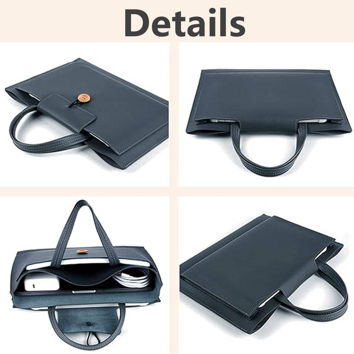Laptop Bag Protective Sleeve Computer Case for Business, Travel and Work - Dark Grey - view 5