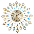 Large 60 cm Peacock Design Wall Clock with Gold Finish and Silent Movement - view 2