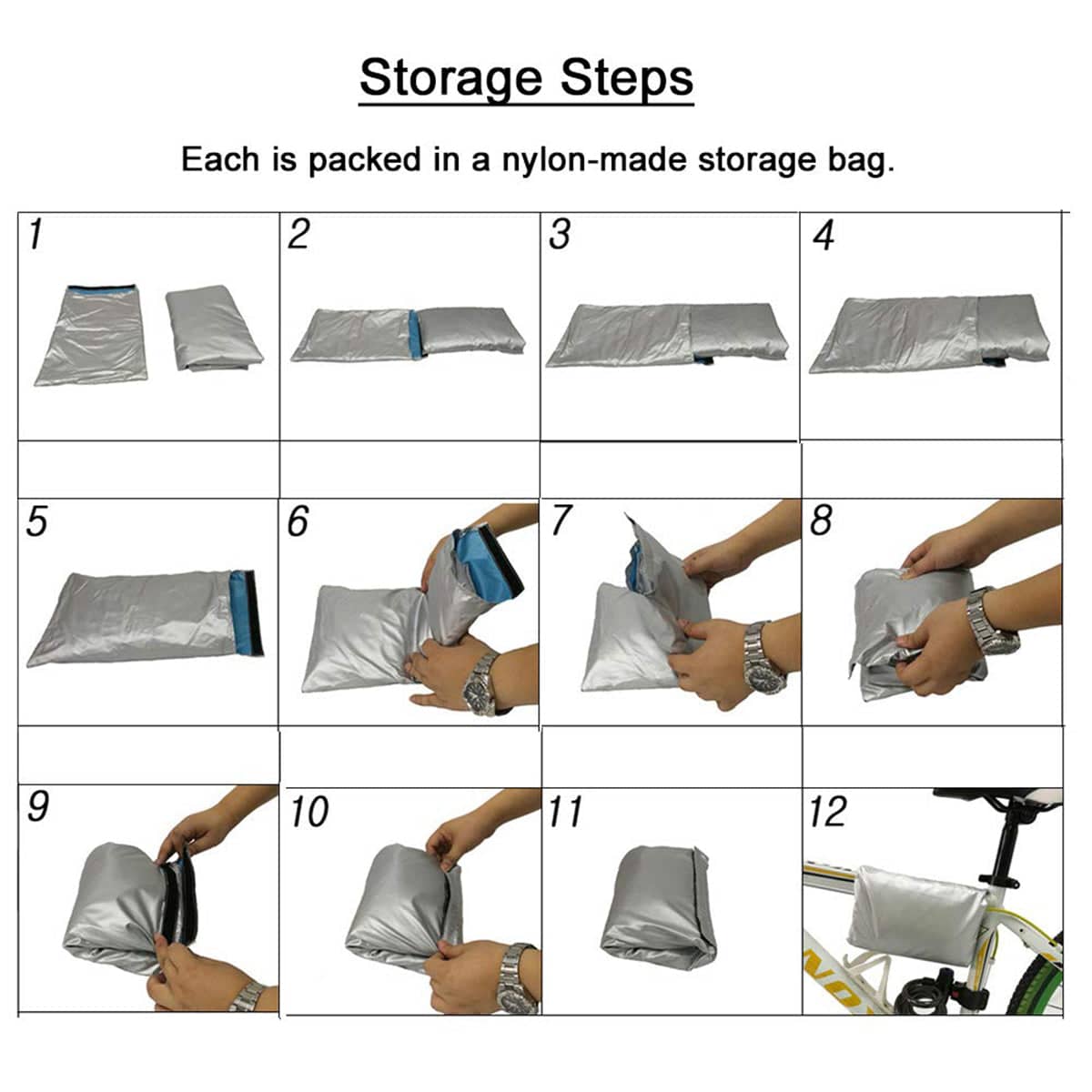 Large Bicycle Cover (190 x 65 x 98 cm), Waterproof Outdoor Rain and Dust Protector - view 4