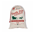 Large Canvas Christmas Santa Sack - North Pole Express Green Sleigh