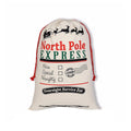 Large Canvas Christmas Santa Sack - North Pole Express with Nice, Special and Naughty Boxes