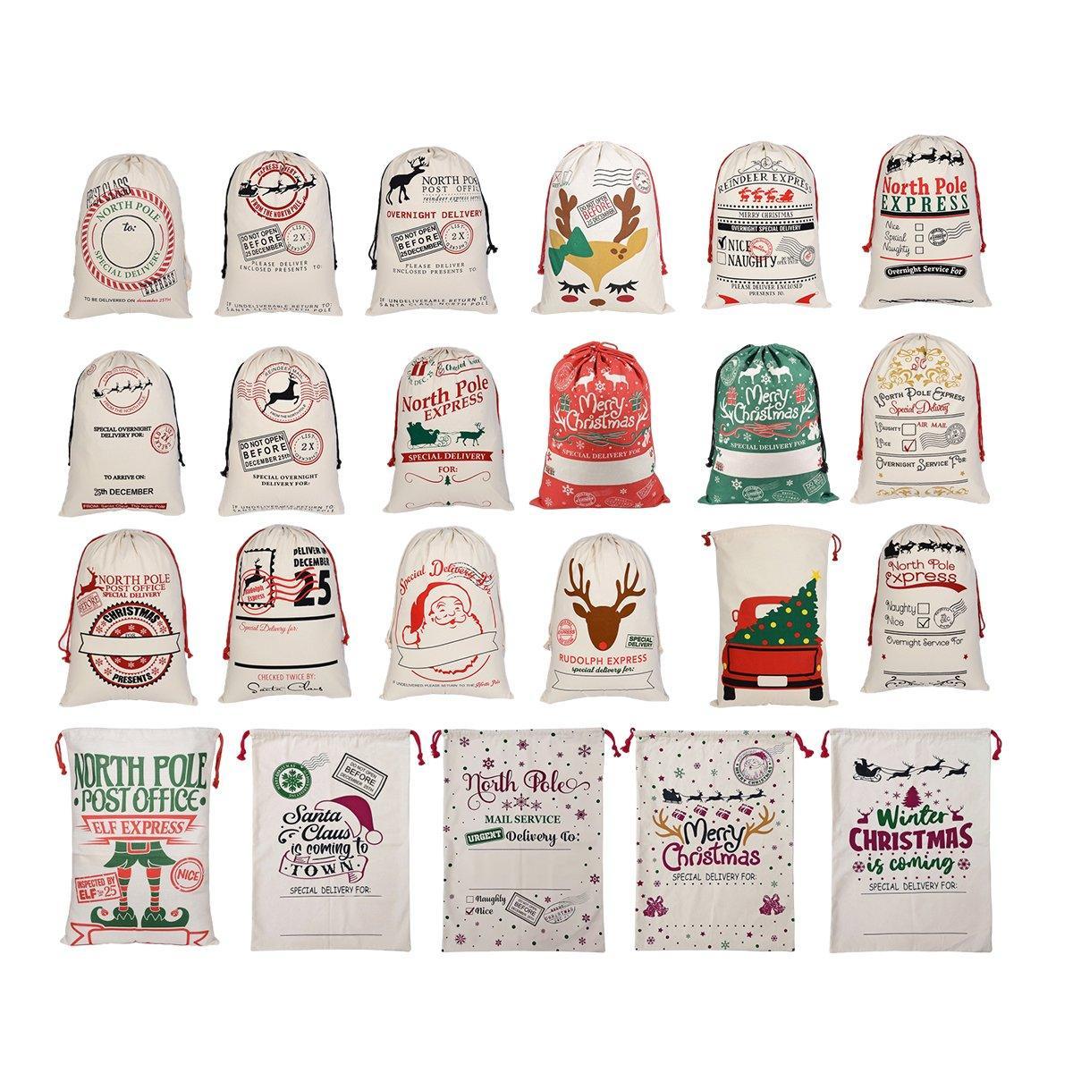 Large Canvas Christmas Santa Sack - North Pole Post Office Christmas Presents Seal - view 3