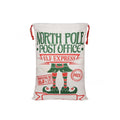 Large Canvas Christmas Santa Sack - North Pole Post Office Elf Express