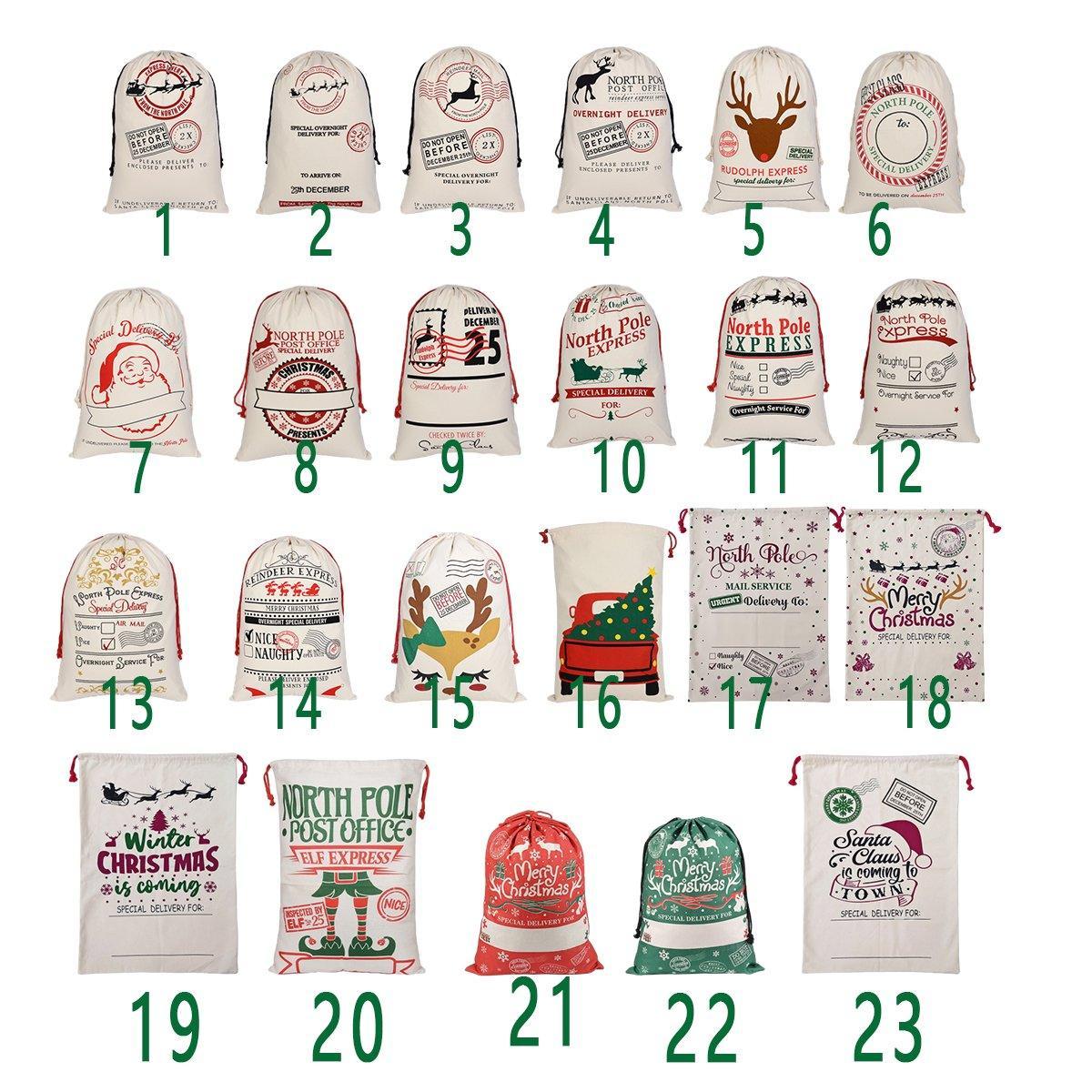 Large Canvas Christmas Santa Sack - North Pole Post Office Elf Express - view 5