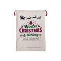 Large Canvas Christmas Santa Sack - Winter Christmas Is Coming