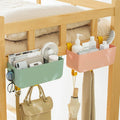 Large Capacity Bedside Hanging Storage Basket Dormitory Organiser with Hook - Green - view 5