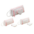 Large Capacity Canvas Pencil Case - White with Black Grid Lines - view 3