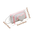 Large Capacity Canvas Pencil Case - White with Black Grid Lines - view 4