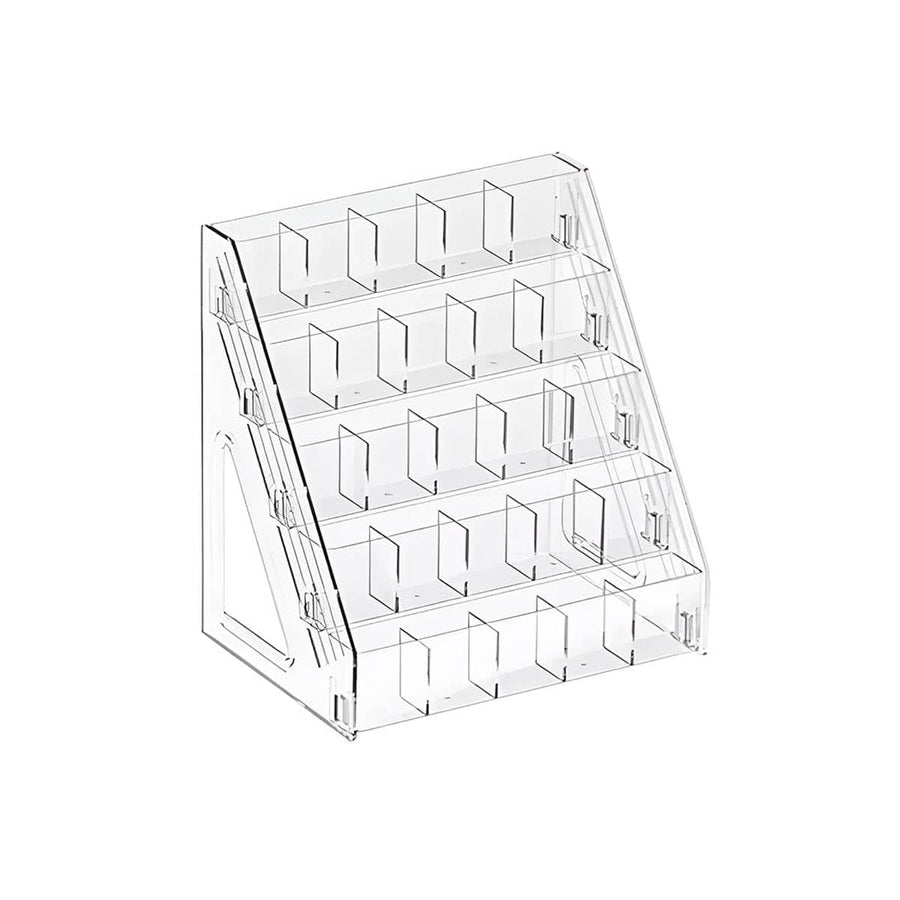 Large Capacity Clear Acrylic Desktop Pen Holder Organiser - 5 Tier