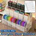 Large Capacity Clear Acrylic Desktop Pen Holder Organiser - 5 Tier - view 2